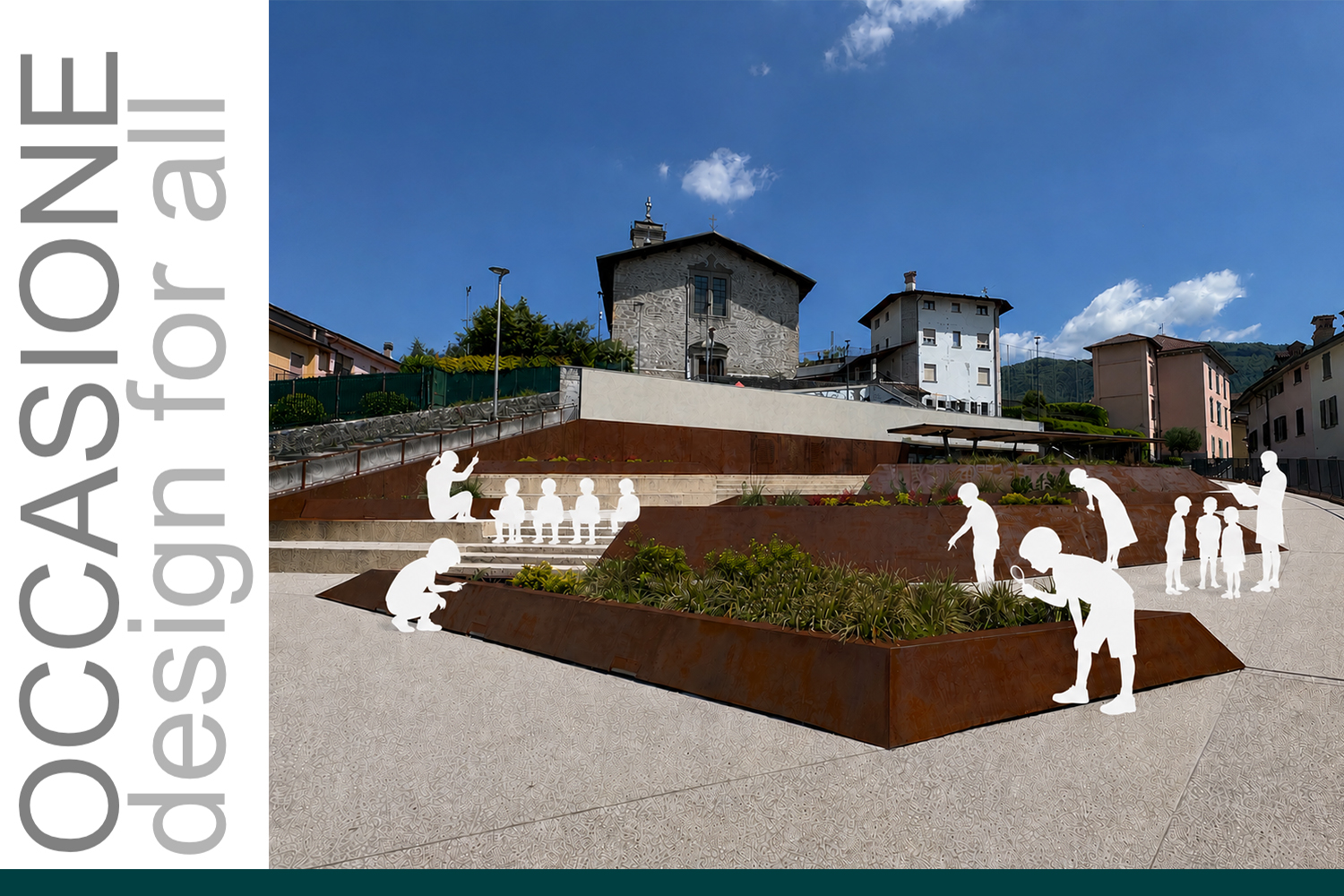 san martino: progetto di riqualificazione del parco urbano nel centro di Leffe.
