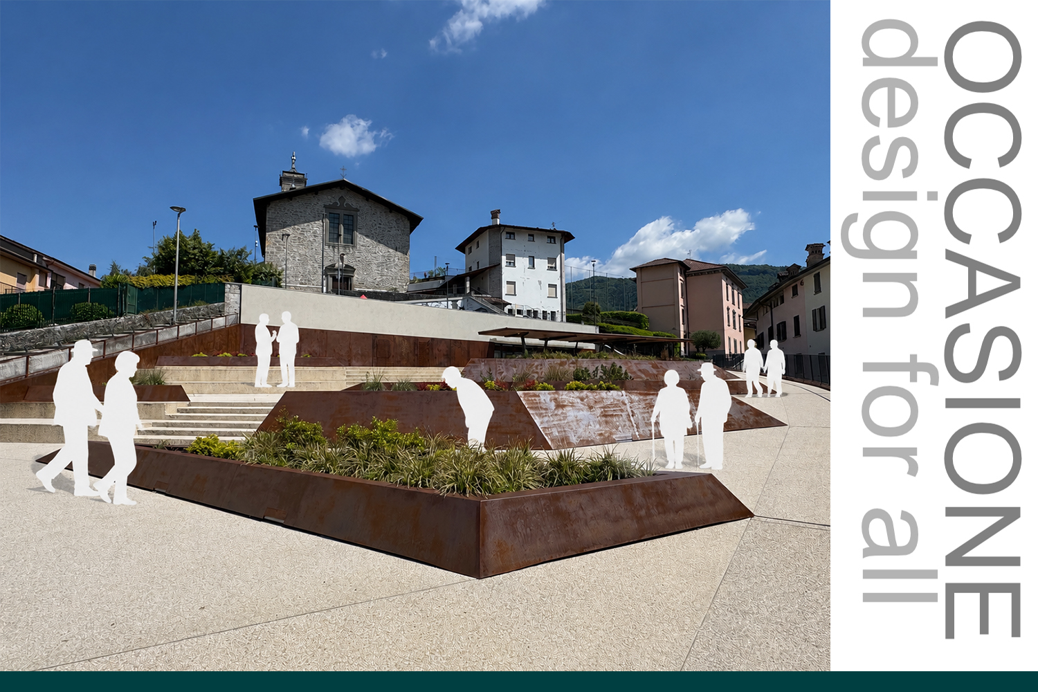 san martino: progetto di riqualificazione del parco urbano nel centro di Leffe.