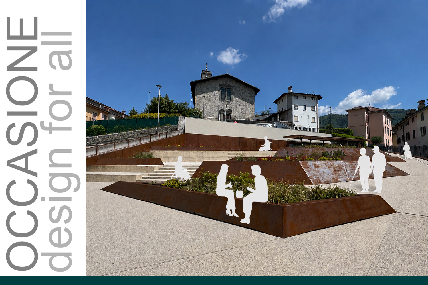 san martino: progetto di riqualificazione del parco urbano nel centro di Leffe.