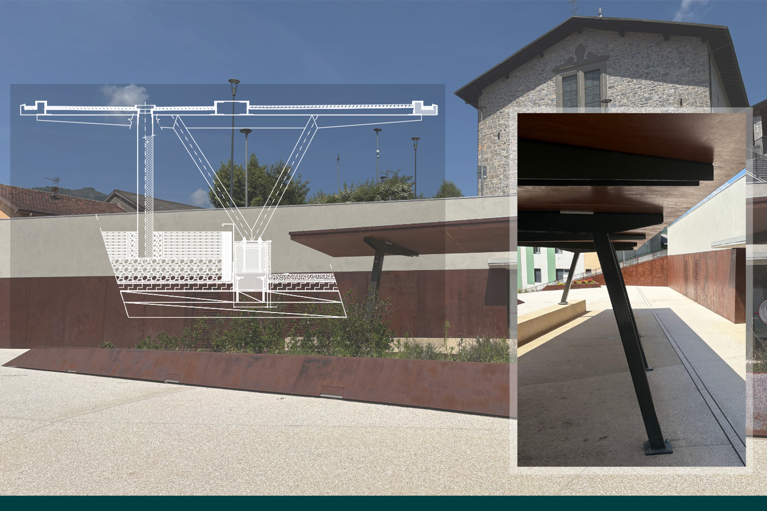 san martino: progetto di riqualificazione del parco urbano nel centro di Leffe.